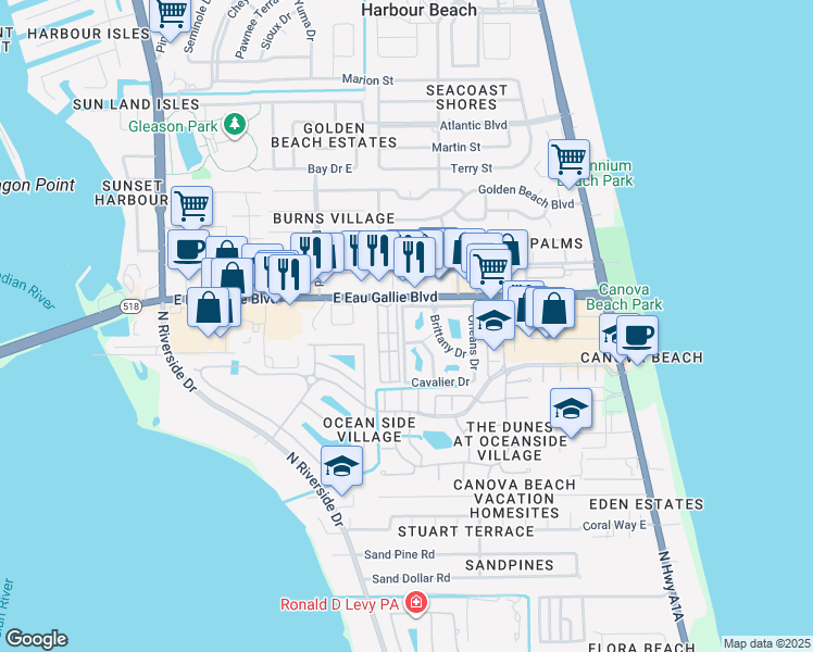 map of restaurants, bars, coffee shops, grocery stores, and more near 12 Sunshine Street in Melbourne