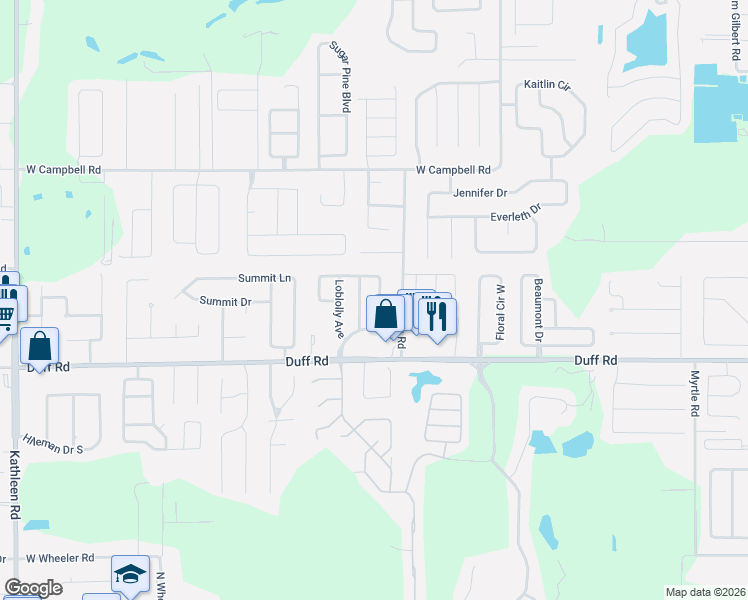 map of restaurants, bars, coffee shops, grocery stores, and more near 7440 Jessamine Drive in Lakeland