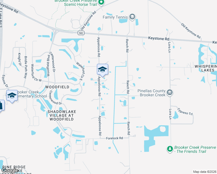 map of restaurants, bars, coffee shops, grocery stores, and more near 655 Appaloosa Road in Tarpon Springs