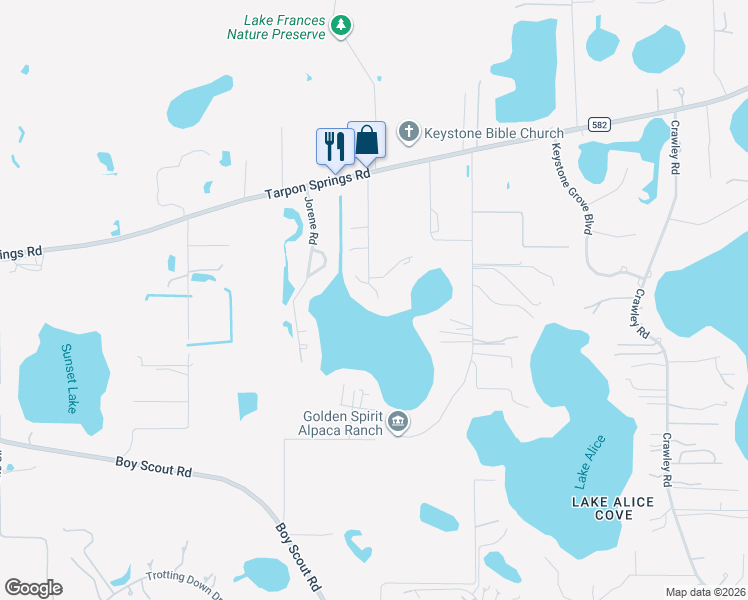 map of restaurants, bars, coffee shops, grocery stores, and more near 18150 Oakdale Road in Odessa