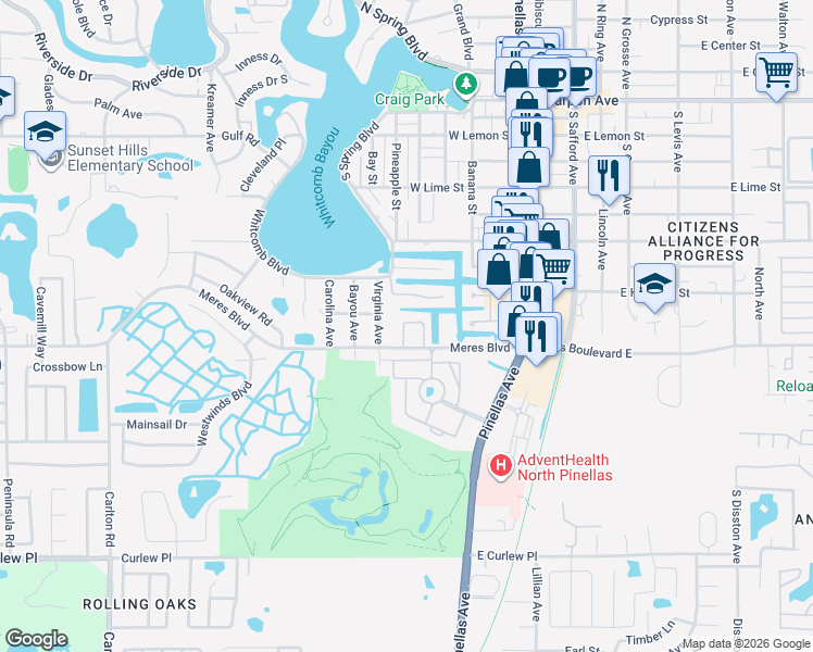 map of restaurants, bars, coffee shops, grocery stores, and more near 829 Callista Cay Loop in Tarpon Springs
