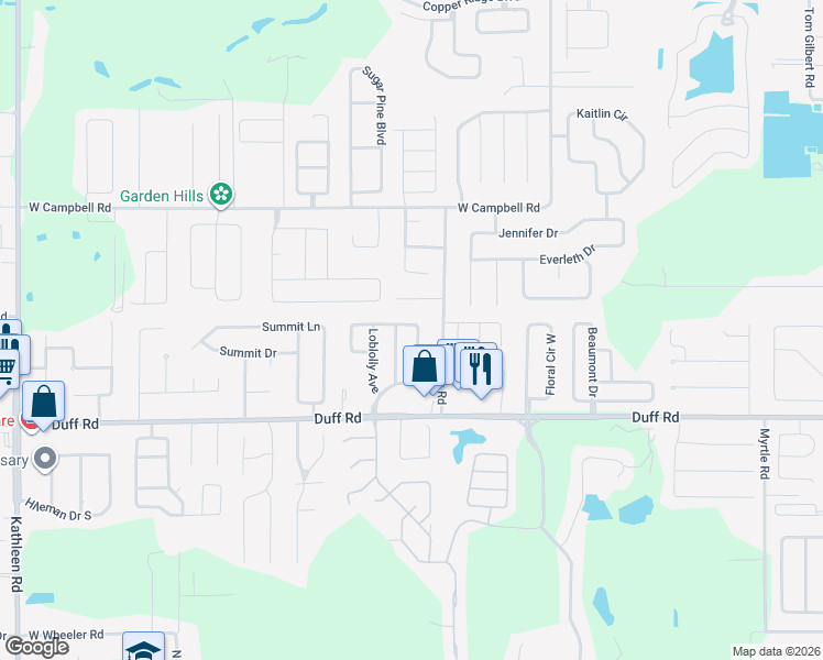 map of restaurants, bars, coffee shops, grocery stores, and more near 7440 Jessamine Drive in Lakeland