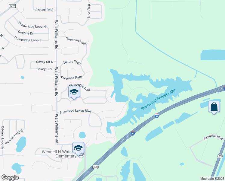 map of restaurants, bars, coffee shops, grocery stores, and more near 1841 Sir Henrys Trail in Lakeland