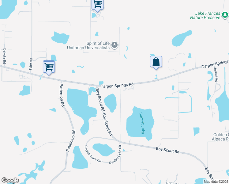 map of restaurants, bars, coffee shops, grocery stores, and more near 18118 Burrell Road in Odessa