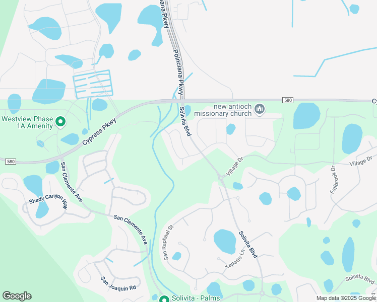 map of restaurants, bars, coffee shops, grocery stores, and more near 272 Vestrella Drive in Poinciana