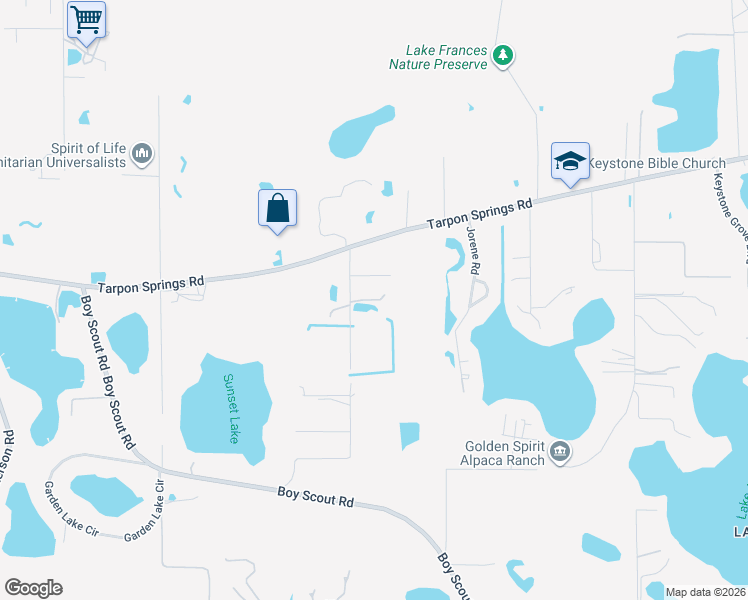 map of restaurants, bars, coffee shops, grocery stores, and more near 11550 Tarpon Springs Road in Odessa