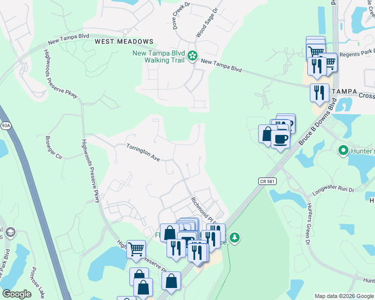 map of restaurants, bars, coffee shops, grocery stores, and more near 8503 Portage Avenue in Tampa