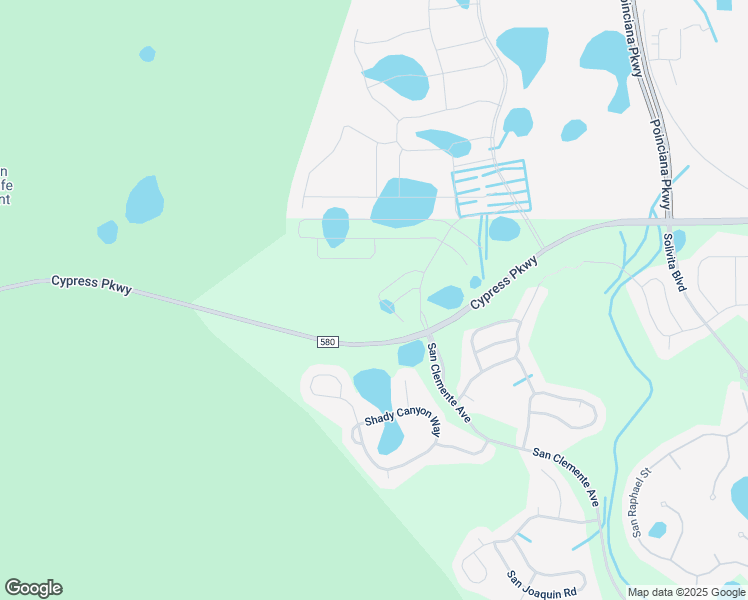 map of restaurants, bars, coffee shops, grocery stores, and more near 2463 County Road 580 in Kissimmee