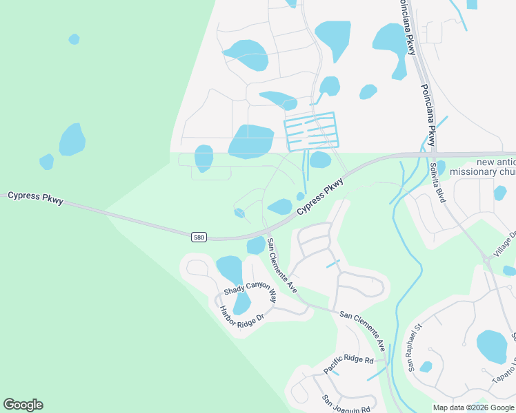 map of restaurants, bars, coffee shops, grocery stores, and more near 2401-2407 Cypress Parkway in Kissimmee