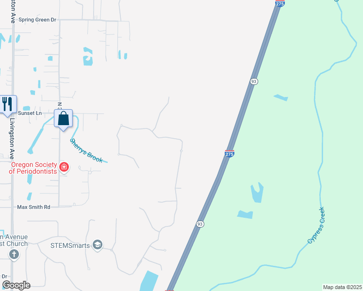 map of restaurants, bars, coffee shops, grocery stores, and more near 3114 Cordoba Ranch Boulevard in Lutz