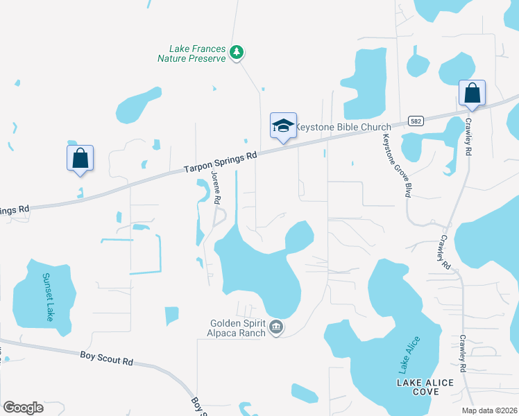 map of restaurants, bars, coffee shops, grocery stores, and more near 18219 Oakdale Road in Odessa
