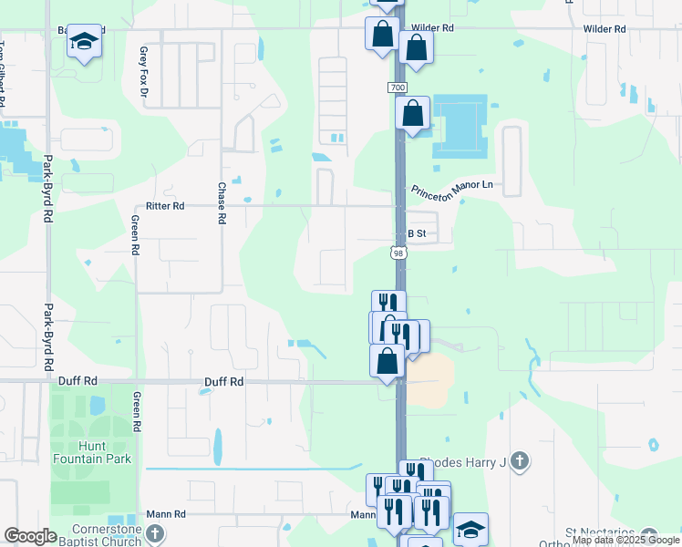 map of restaurants, bars, coffee shops, grocery stores, and more near 7804 Country Chase Avenue in Lakeland