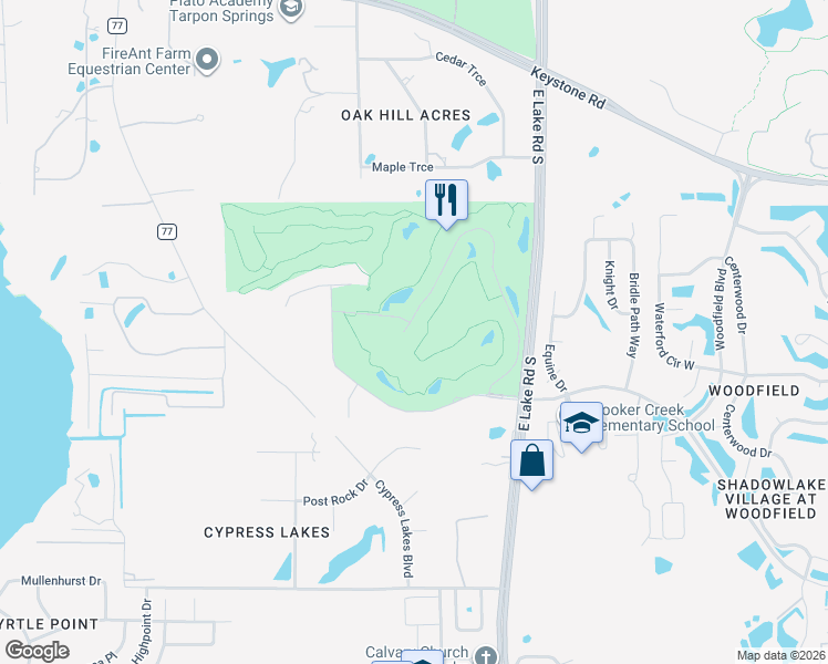 map of restaurants, bars, coffee shops, grocery stores, and more near 531 Isleworth Close in Tarpon Springs