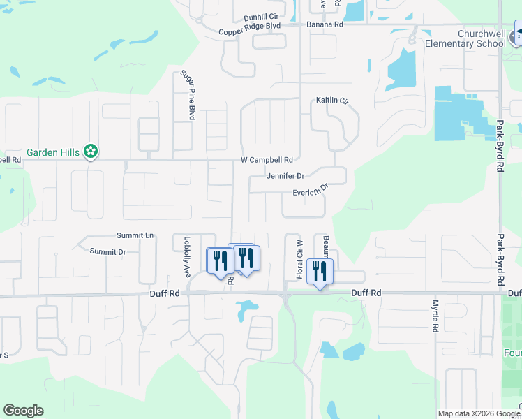 map of restaurants, bars, coffee shops, grocery stores, and more near 7640 Clouser Court in Lakeland
