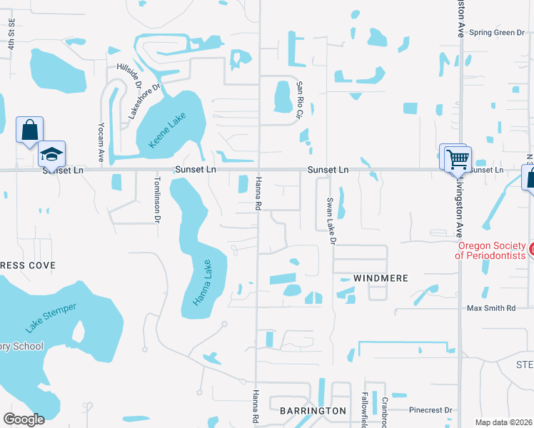 map of restaurants, bars, coffee shops, grocery stores, and more near 18320 Dolly Brook Lane in Lutz