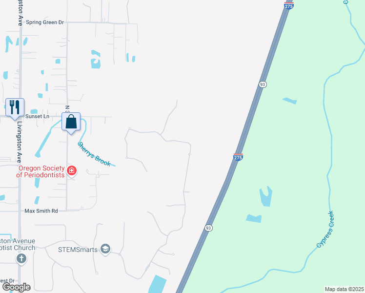 map of restaurants, bars, coffee shops, grocery stores, and more near 3114 Cordoba Ranch Boulevard in Lutz