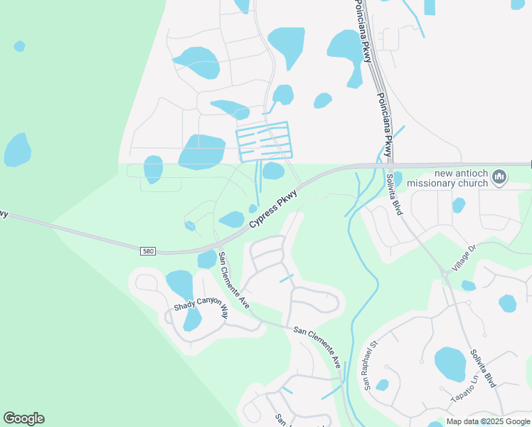 map of restaurants, bars, coffee shops, grocery stores, and more near 2419 Cypress Parkway in Kissimmee