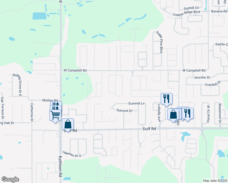 map of restaurants, bars, coffee shops, grocery stores, and more near 7808 Habersham Drive in Lakeland