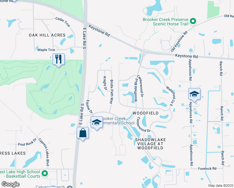 map of restaurants, bars, coffee shops, grocery stores, and more near 500 Waterford Circle West in Tarpon Springs
