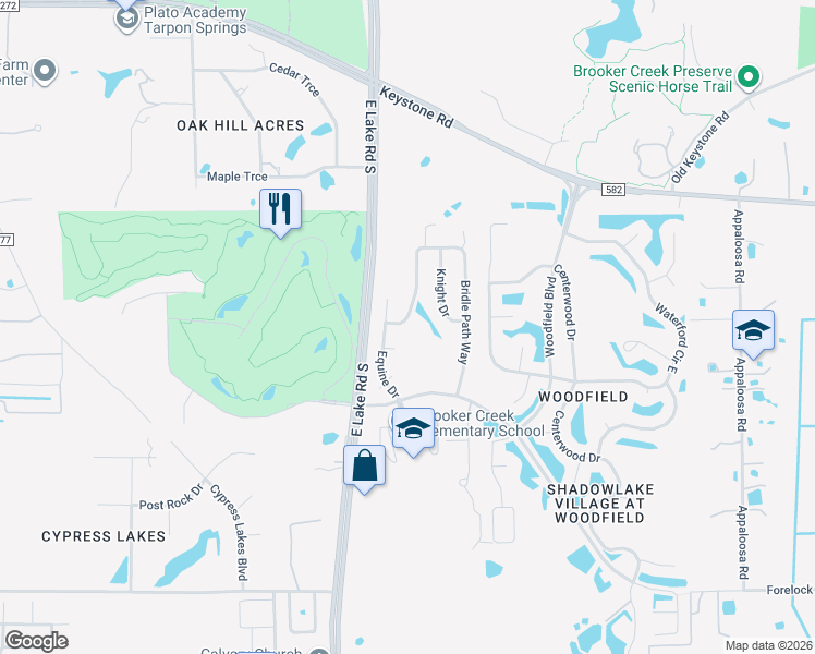 map of restaurants, bars, coffee shops, grocery stores, and more near 479 Carriage House Lane in Tarpon Springs