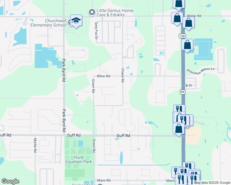 map of restaurants, bars, coffee shops, grocery stores, and more near 1723 Quail Run in Lakeland