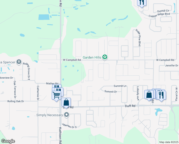 map of restaurants, bars, coffee shops, grocery stores, and more near 3540 Manor Loop in Lakeland