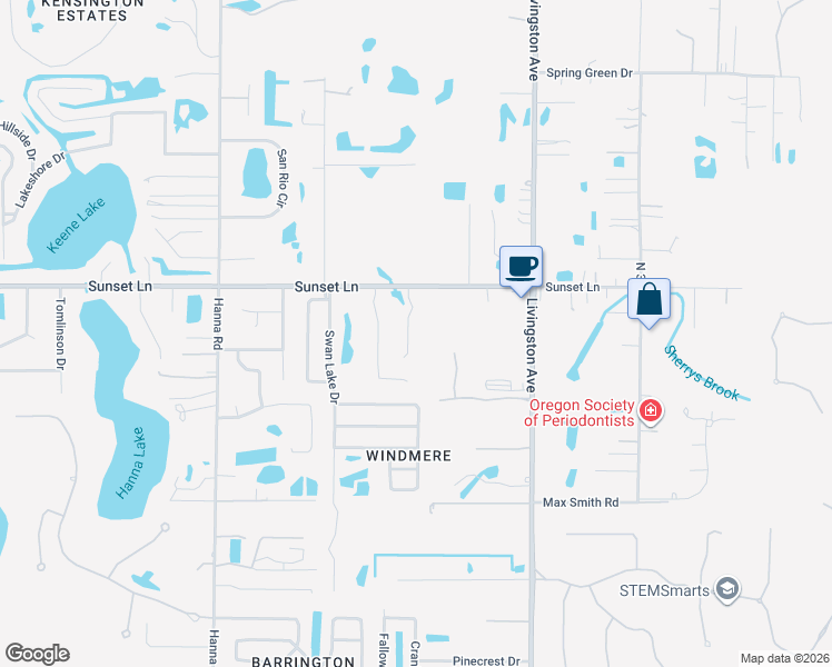 map of restaurants, bars, coffee shops, grocery stores, and more near 18415 Timberlan Drive in Lutz