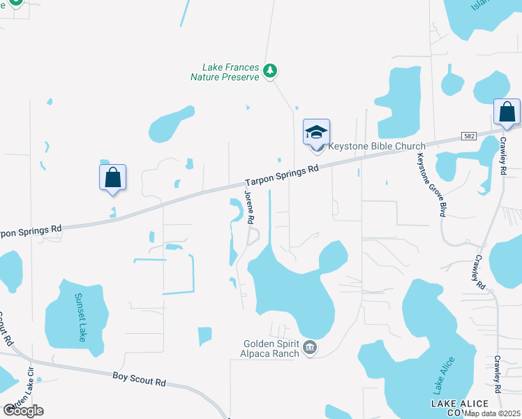 map of restaurants, bars, coffee shops, grocery stores, and more near 18323 Jorene Road in Odessa