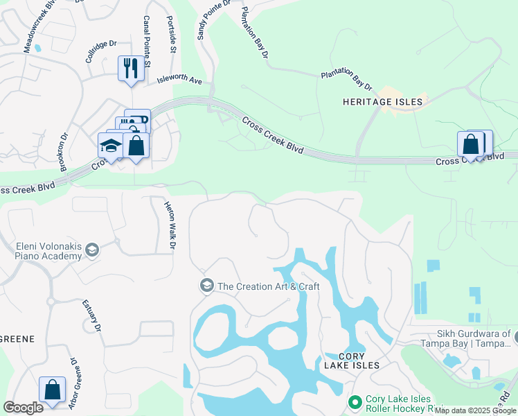 map of restaurants, bars, coffee shops, grocery stores, and more near 10824 Barbados Isle Drive in Tampa