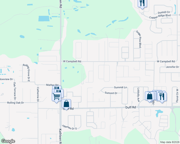 map of restaurants, bars, coffee shops, grocery stores, and more near 3534 Manor Loop in Lakeland