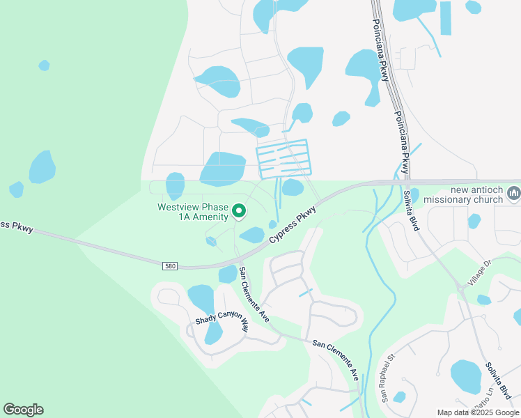 map of restaurants, bars, coffee shops, grocery stores, and more near 2417 County Road 580 in Kissimmee