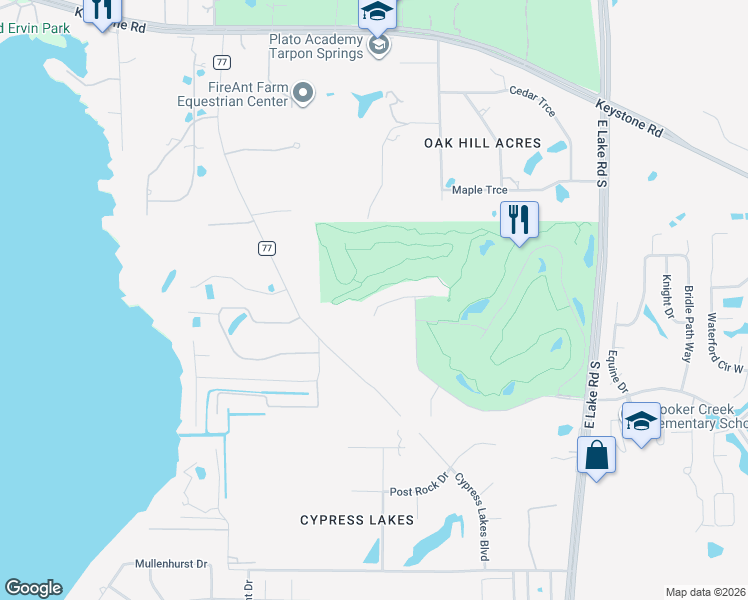 map of restaurants, bars, coffee shops, grocery stores, and more near 2817 Roehampton Close in Tarpon Springs