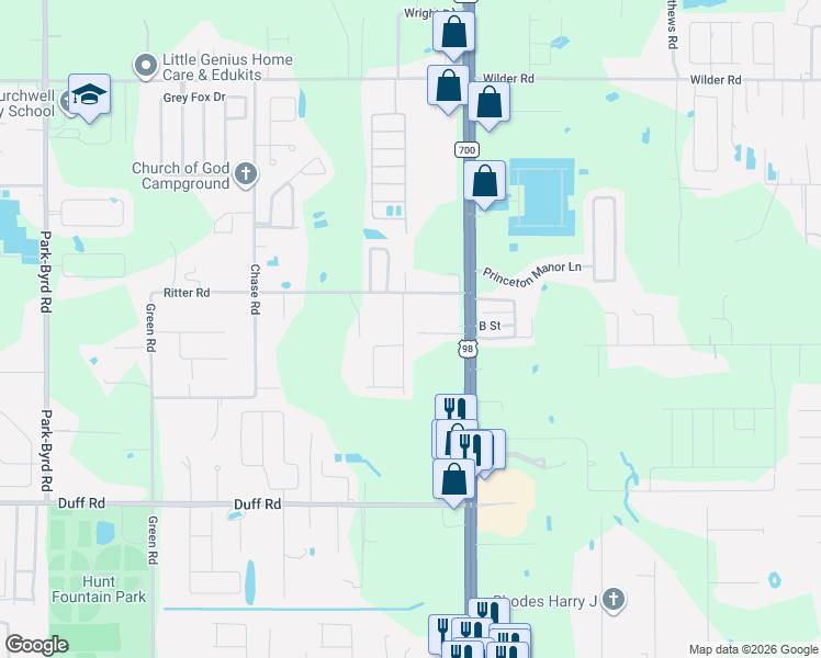 map of restaurants, bars, coffee shops, grocery stores, and more near 7858 Country Chase Avenue in Lakeland