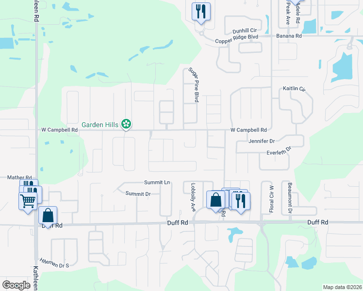 map of restaurants, bars, coffee shops, grocery stores, and more near 7723 Ocali Drive in Lakeland
