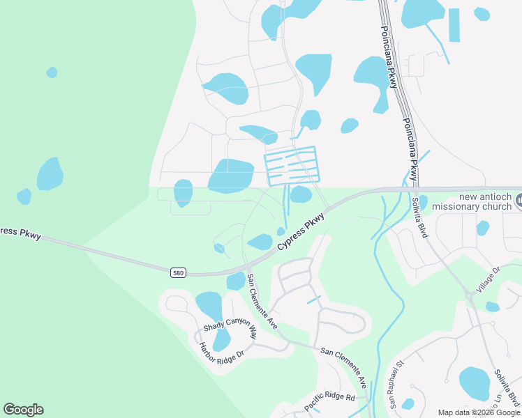 map of restaurants, bars, coffee shops, grocery stores, and more near 2417 County Road 580 in Kissimmee