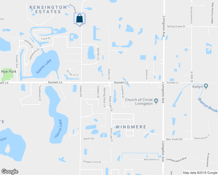 map of restaurants, bars, coffee shops, grocery stores, and more near 18428 Swan Lake Drive in Lutz
