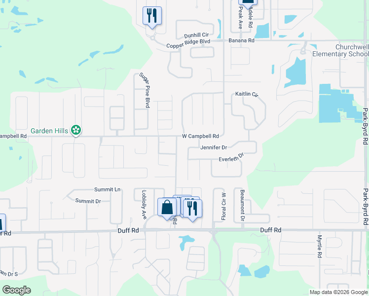 map of restaurants, bars, coffee shops, grocery stores, and more near 7805 Lewis Road in Lakeland
