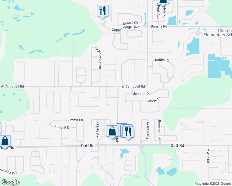 map of restaurants, bars, coffee shops, grocery stores, and more near 7805 Lewis Road in Lakeland