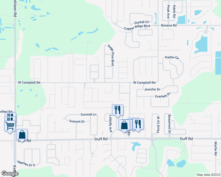 map of restaurants, bars, coffee shops, grocery stores, and more near 7834 Ocali Drive in Lakeland