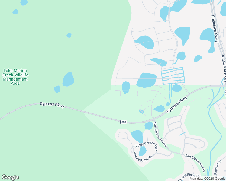 map of restaurants, bars, coffee shops, grocery stores, and more near 2451 County Road 580 in Kissimmee
