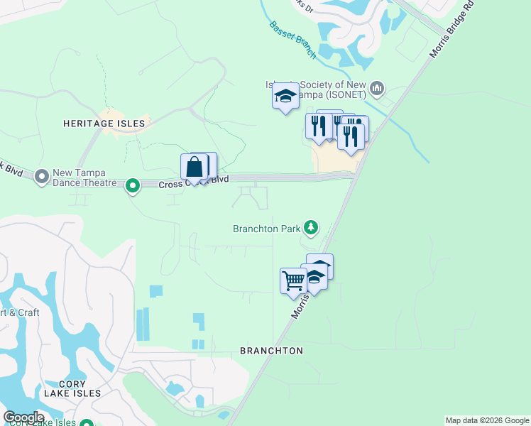 map of restaurants, bars, coffee shops, grocery stores, and more near 15650 Apache Drive in Thonotosassa