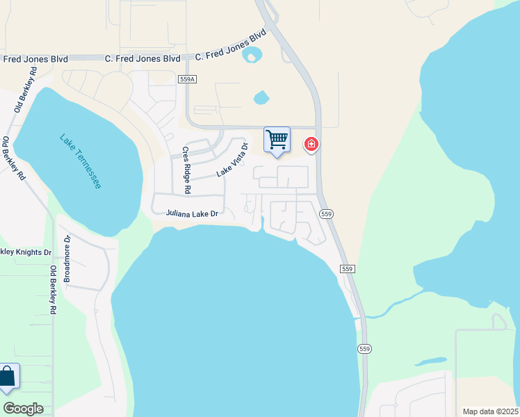 map of restaurants, bars, coffee shops, grocery stores, and more near 147 Juliana Boulevard in Auburndale