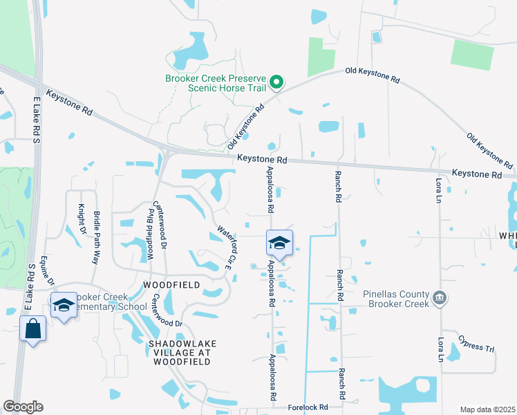 map of restaurants, bars, coffee shops, grocery stores, and more near 422 Appaloosa Road in Tarpon Springs
