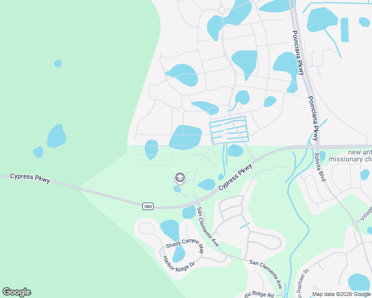 map of restaurants, bars, coffee shops, grocery stores, and more near 2401-2407 Cypress Parkway in Kissimmee
