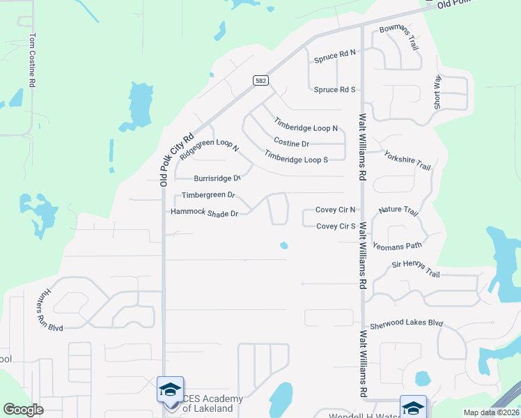 map of restaurants, bars, coffee shops, grocery stores, and more near 1201 Hammock Shade Drive in Lakeland