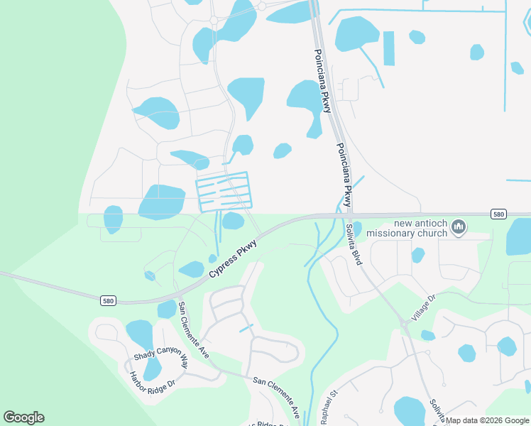 map of restaurants, bars, coffee shops, grocery stores, and more near 2419-2463 Cypress Parkway in Kissimmee