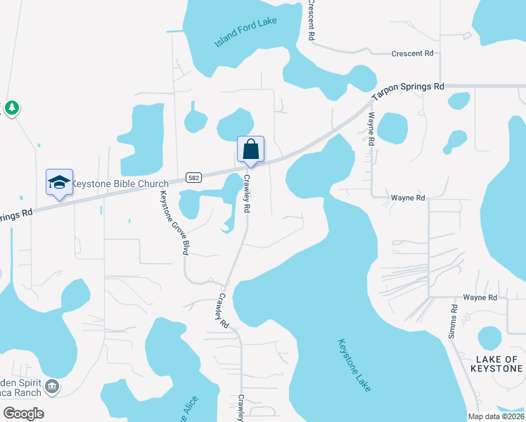 map of restaurants, bars, coffee shops, grocery stores, and more near 18408 Keystone Manor Road in Odessa