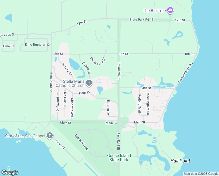 map of restaurants, bars, coffee shops, grocery stores, and more near 11E Saint Charles Bay Drive in Rockport