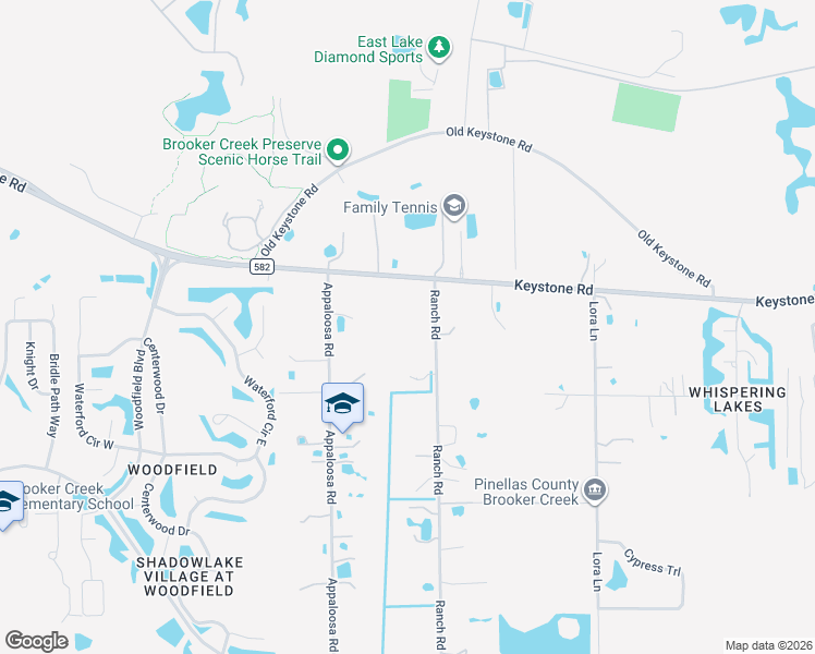 map of restaurants, bars, coffee shops, grocery stores, and more near 346 Ranch Road in Tarpon Springs