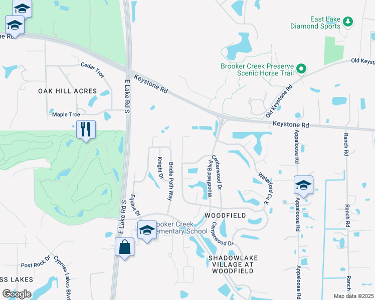 map of restaurants, bars, coffee shops, grocery stores, and more near 389 Waterford Circle West in Tarpon Springs